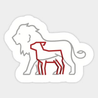 The Lion and the Lamb-Minimalist Sticker